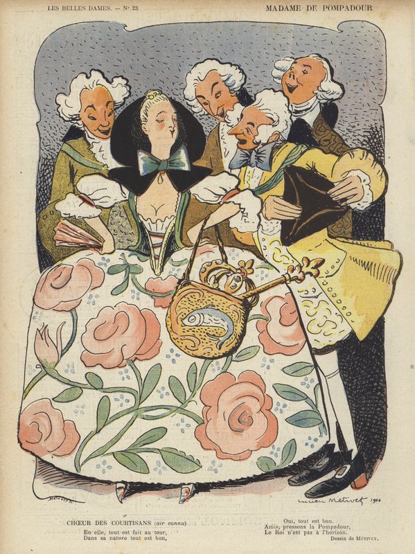 Madame De Pompadour, Illustration for Le Rire af Lucien Metivet