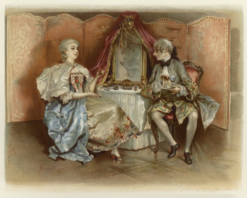 Illustration til The School for Scandal (chromolitho) af Lucius Rossi