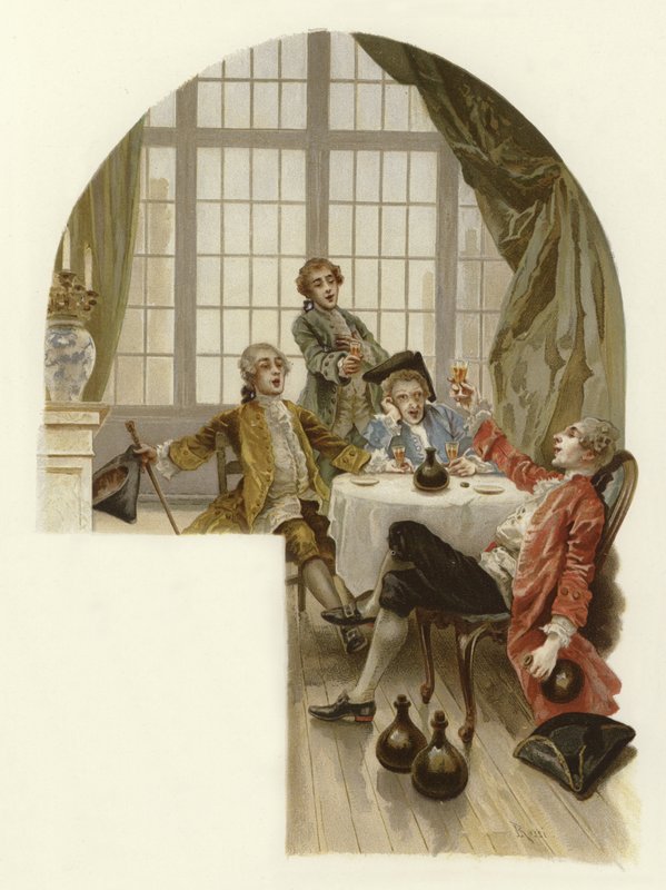 Illustration til The School for Scandal (chromolitho) af Lucius Rossi
