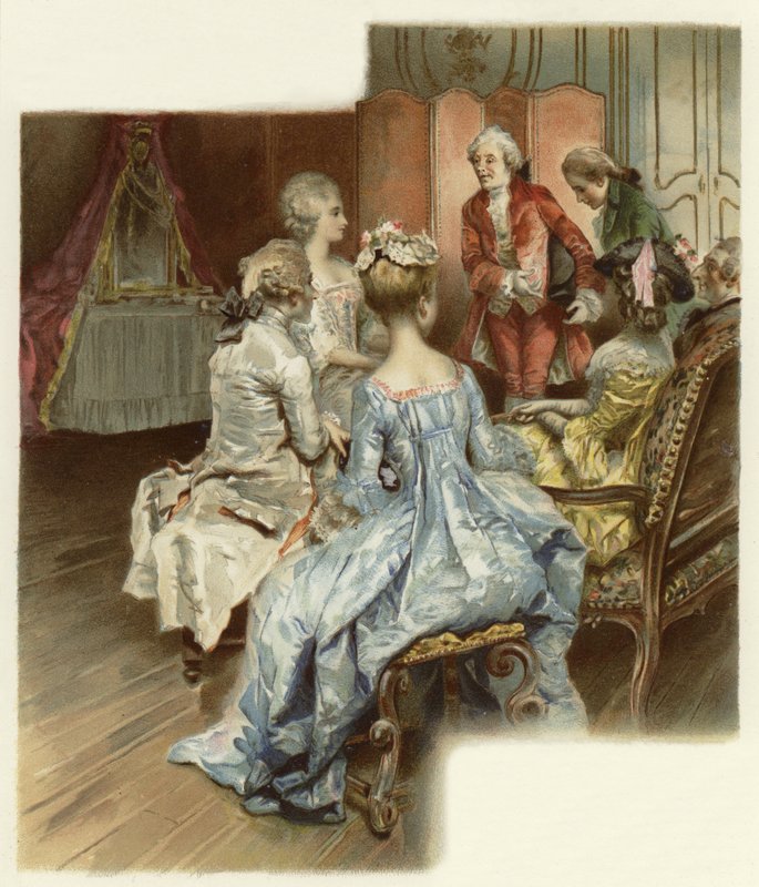 Illustration til The School for Scandal (chromolitho) af Lucius Rossi