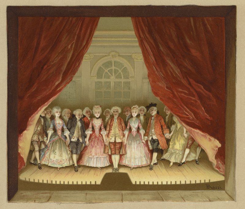 Illustration til The School for Scandal (chromolitho) af Lucius Rossi