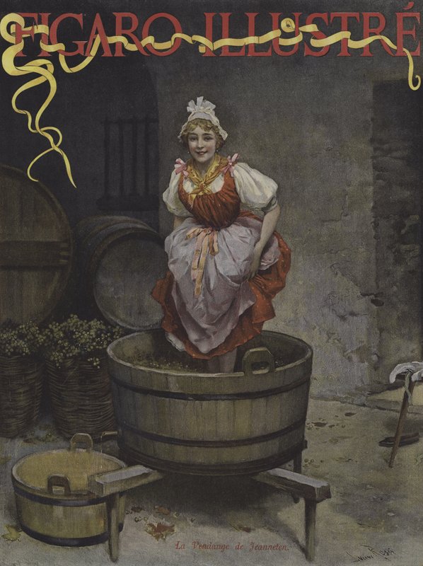 La Vendange de Jeanneton (Jeanneton-høsten). Forsiden af Le Figaro Illustre, november 1895 af Lucius Rossi