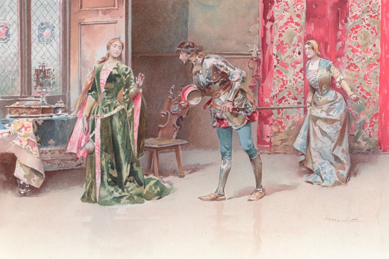 Illustration til Shakespeares Othello (chromolitho) af Ludovico Marchetti