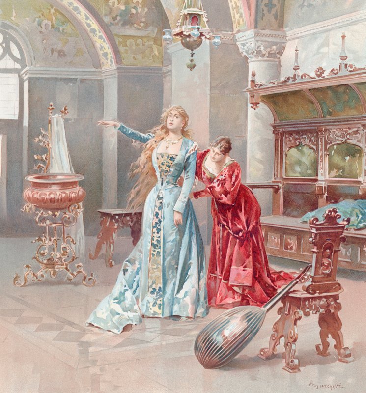 Illustration til Shakespeares Othello (chromolitho) af Ludovico Marchetti