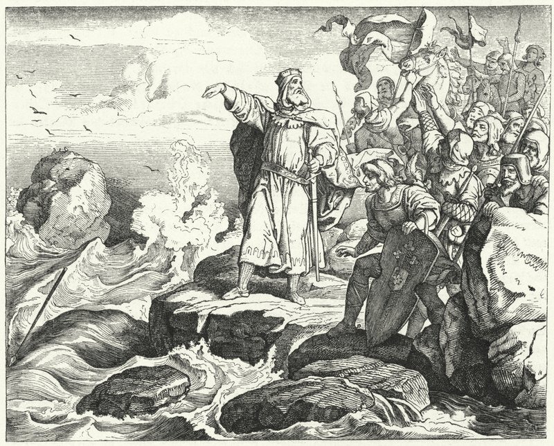 Otto I af Tyskland ved bredden af Nordsøen af Ludwig Adrian Richter
