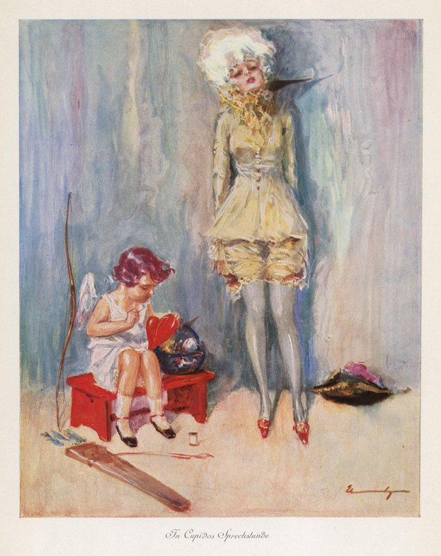 I Amors kirurgi (farve litho) af Ludwig Lutz Ehrenberger