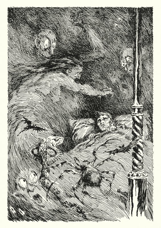 Illustration til The Picture of Dorian Gray af Oscar Wilde (litho) af Lui Trugo