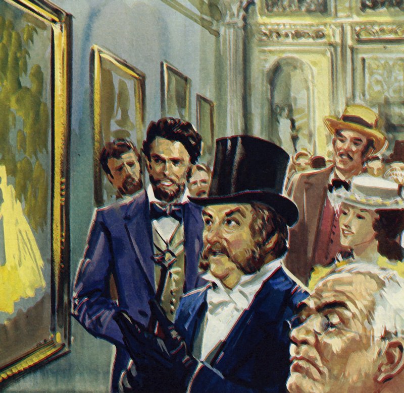 La Loge var Renoirs bidrag til den første udstilling af impressionister (farvelitografi) af Luis Arcas Brauner