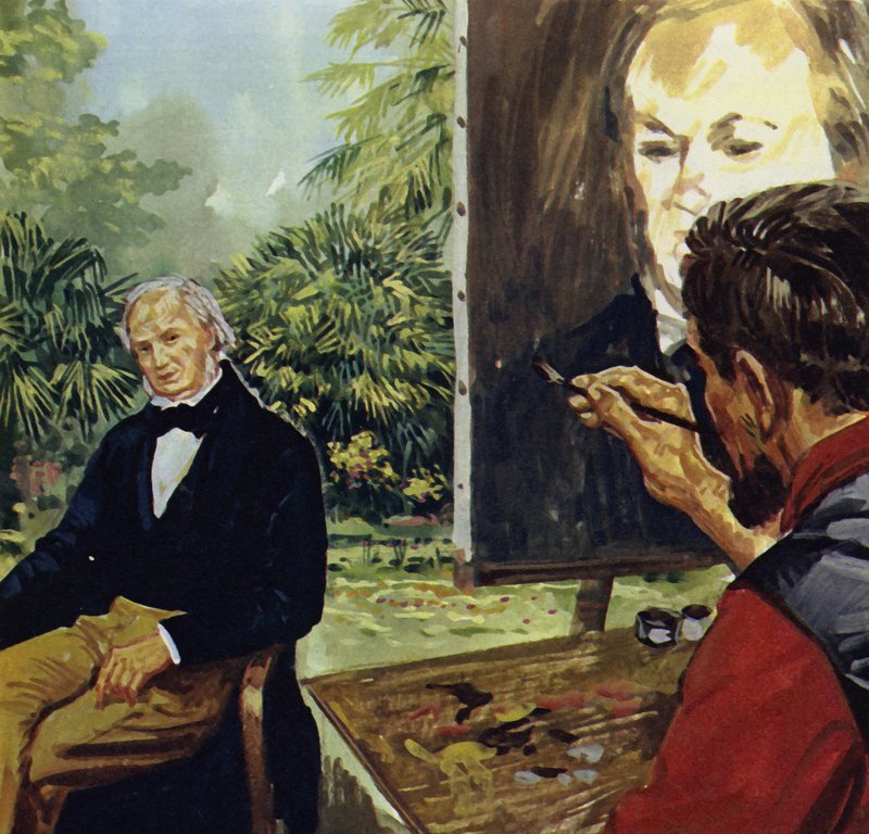 Renoir maler et portræt af Richard Wgner (farvelitografi) af Luis Arcas Brauner