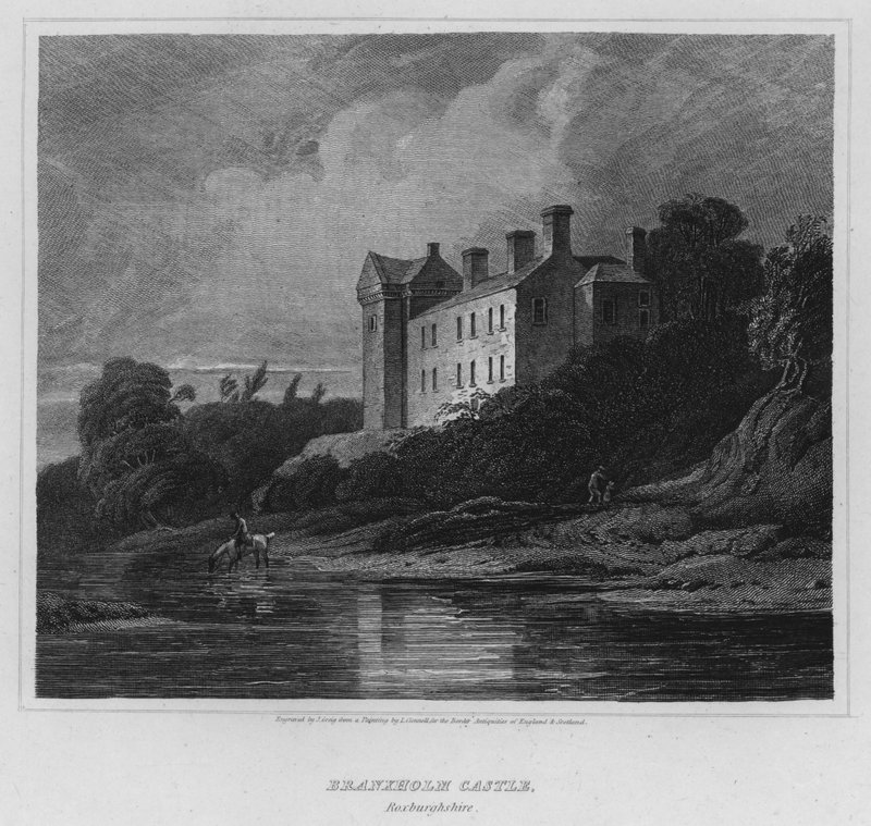 Branxholm Castle, Roxburghshire (gravering) af Luke (after) Clennell