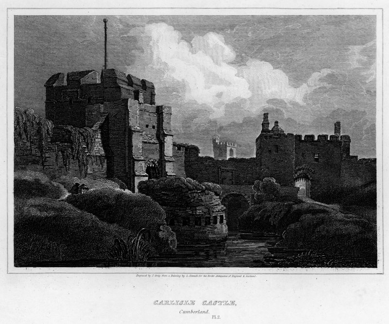 Carlisle Castle, Cumberland (gravering) af Luke (after) Clennell
