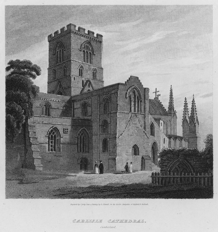 Carlisle Cathedral, Cumberland (gravering) af Luke (after) Clennell