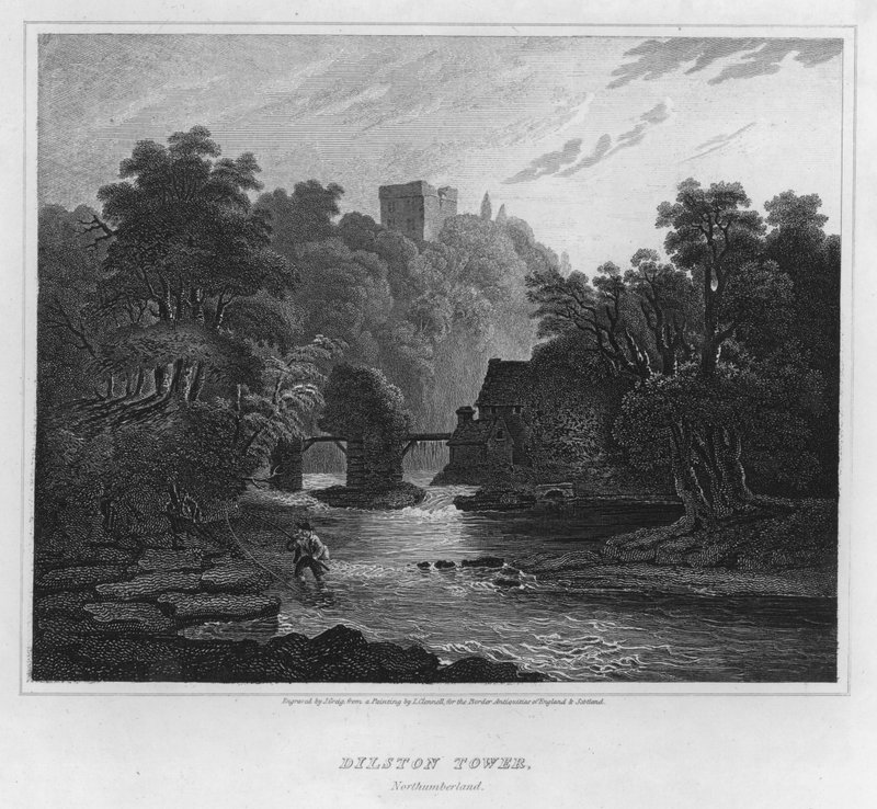 Dilston Tower, Northumberland (gravering) af Luke (after) Clennell