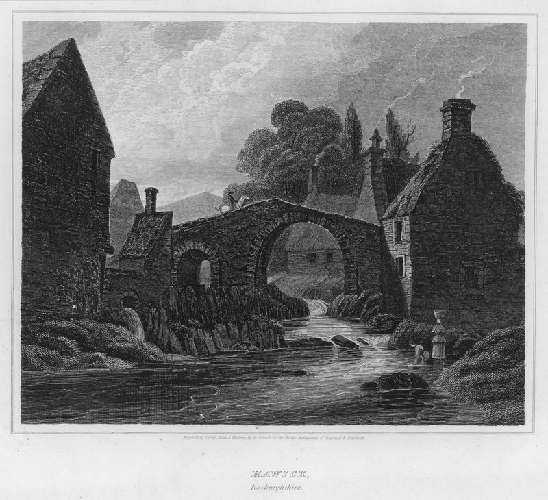 Hawick, Roxburghshire (gravering) af Luke (after) Clennell