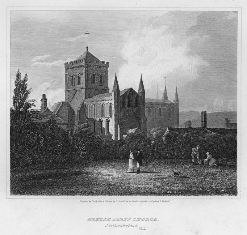 Hexham Abbey Church, Northumberland (gravering) af Luke (after) Clennell