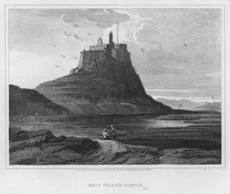 Holy Island Castle (gravering) af Luke (after) Clennell