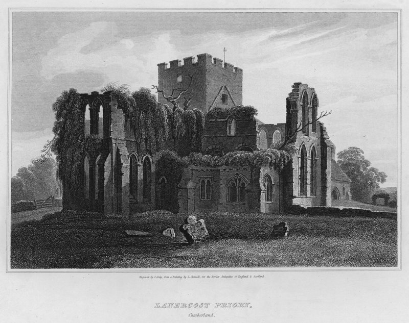 Lanercost Priory, Cumberland (gravering) af Luke (after) Clennell