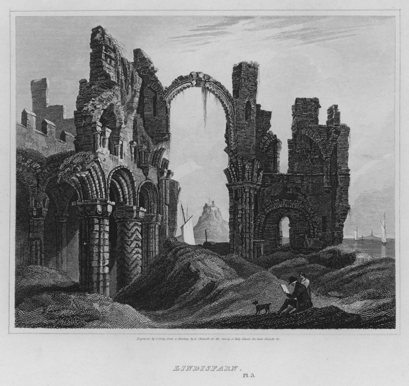 Lindisfarne (gravering) af Luke (after) Clennell