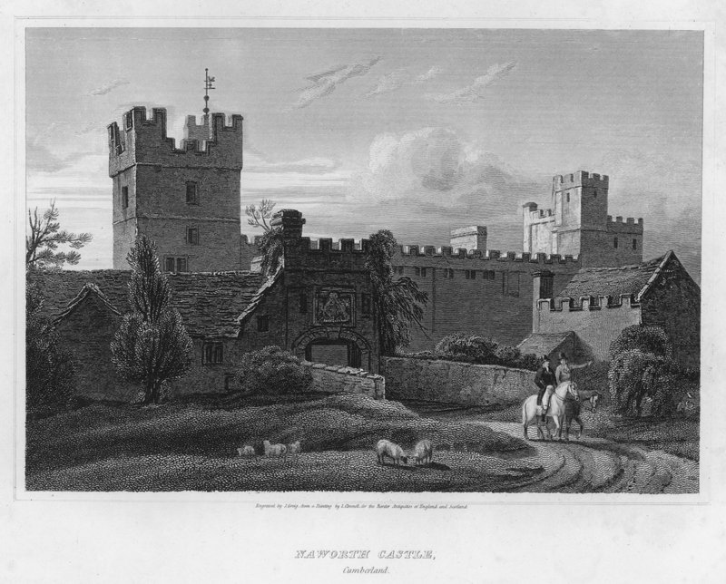 Naworth Castle, Cumberland (gravering) af Luke (after) Clennell