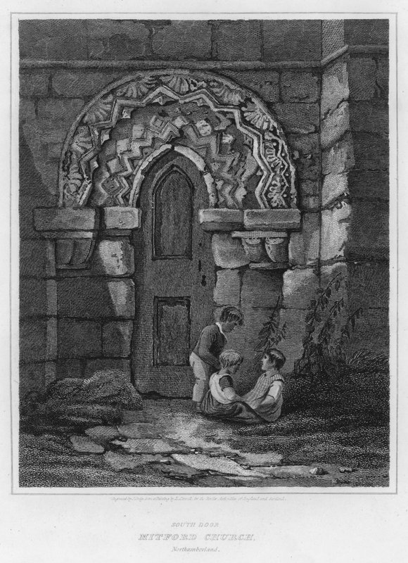 South Door, Mitford Church, Northumberland (gravering) af Luke (after) Clennell
