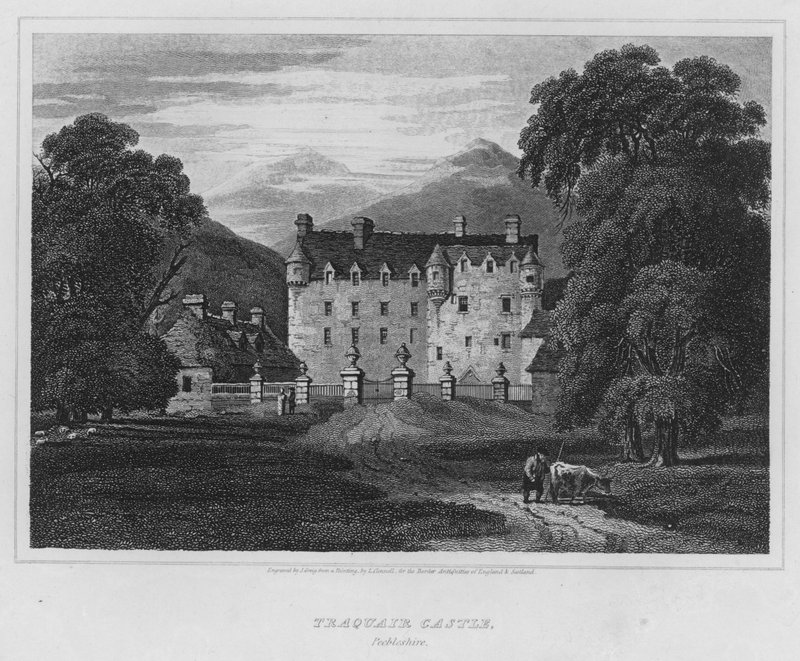 Traquair Castle, Peebleshire (gravering) af Luke (after) Clennell