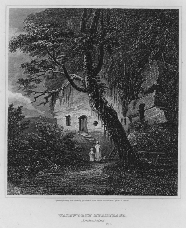 Warkworth Hermitage, Northumberland (gravering) af Luke (after) Clennell