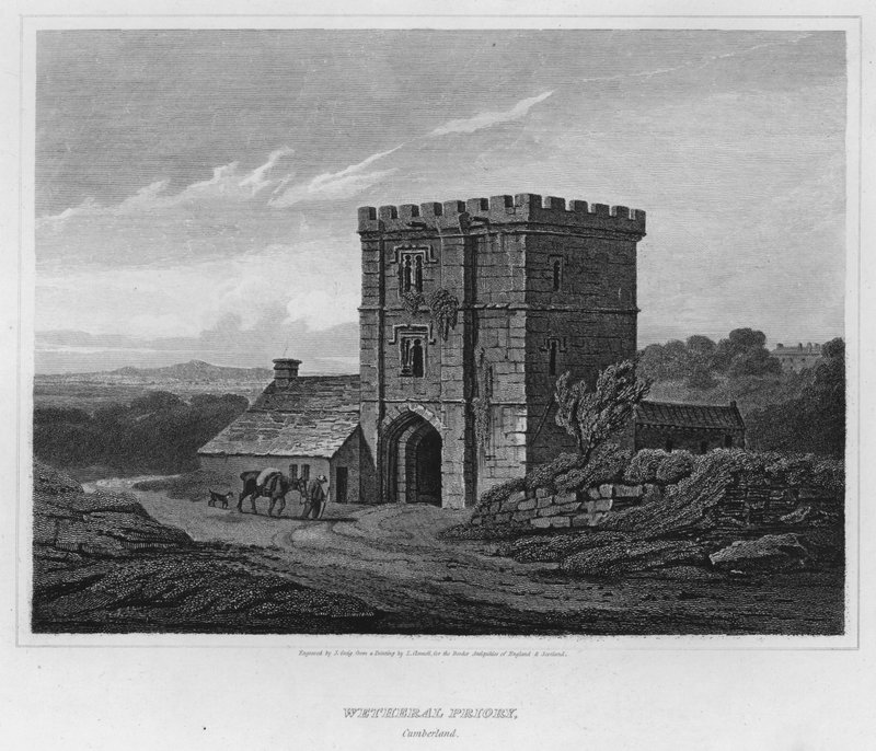 Wetheral Priory, Cumberland (gravering) af Luke (after) Clennell