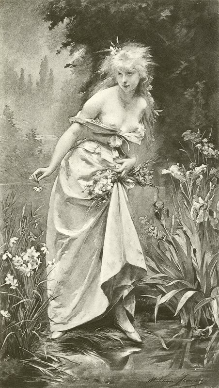 Ophelia (gravering) af Madeleine Lemaire