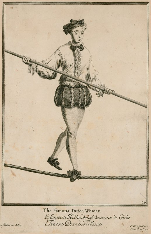 Bartholomew Fair, London: Den berømte hollandske kvinde i 1687 af Marcellus the Elder Laroon