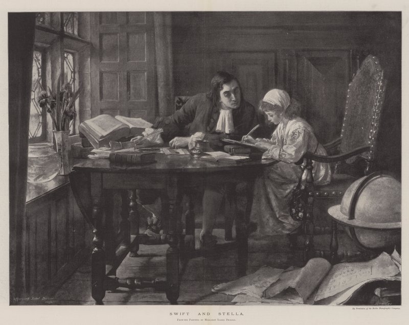 Swift og Stella af Margaret Isabel Dicksee