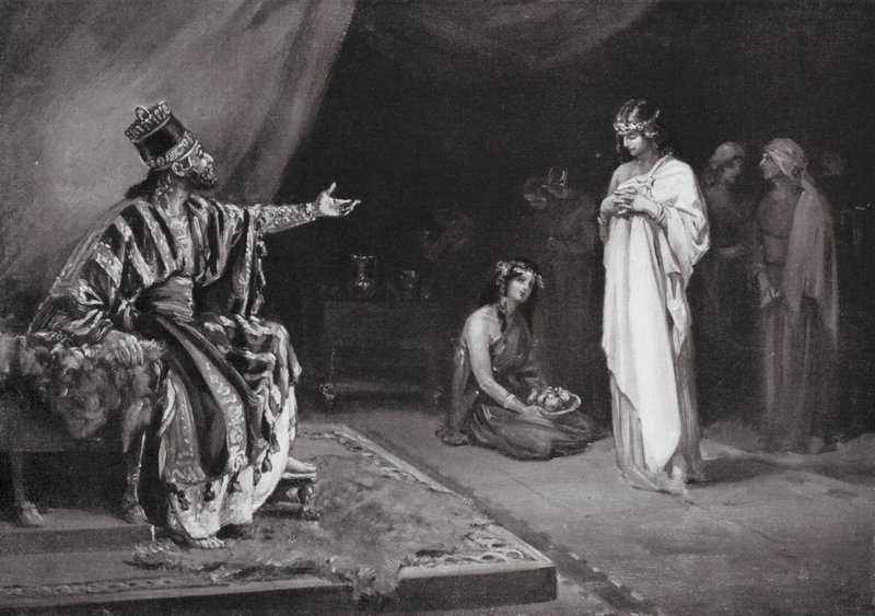 Ægteskab mellem en assyrisk prinsesse og Kara-indash, konge af Babylon (litografi) af Margaret (after) Dovaston