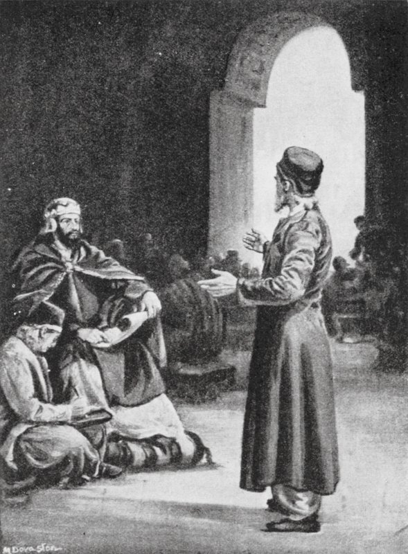 Vologeses III overvåger indsamlingen af Pehlevi Avesta, AD 160 (litografi) af Margaret (after) Dovaston