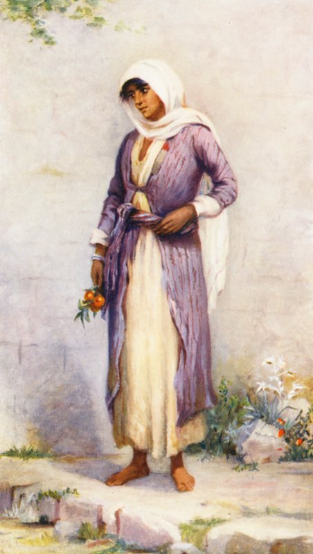 En drusisk kvinde (farvelitografi) af Margaret Thomas