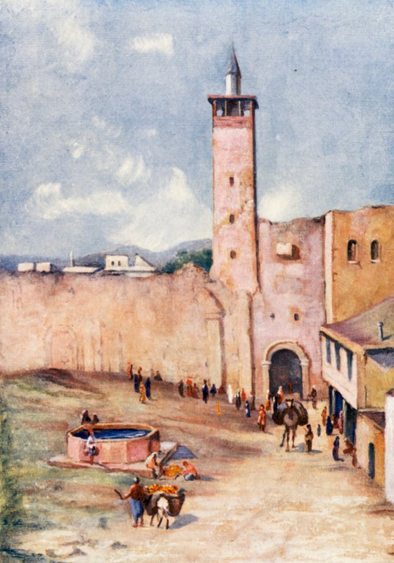 Bab Sherki, Damaskus (farvelitografi) af Margaret Thomas
