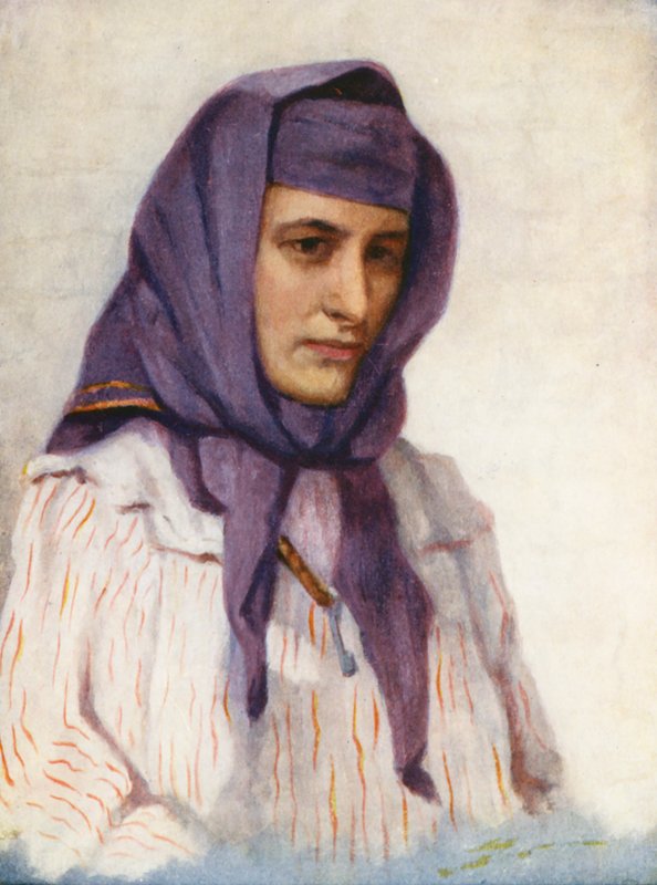 Maronitisk pige fra Libanon (farvelitografi) af Margaret Thomas