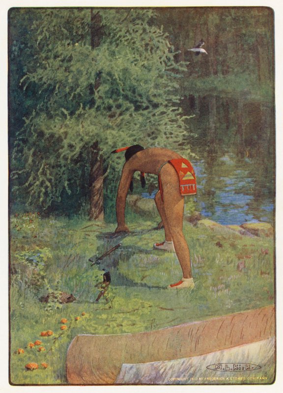 Illustration til Hiawatha af Longfellow (farvelitografi) af Maria Louise Kirk