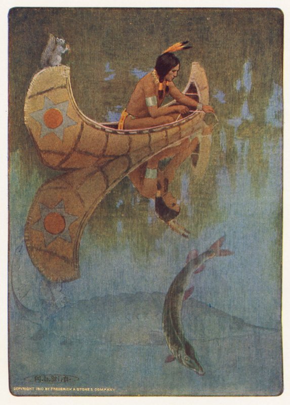 Illustration til Hiawatha af Longfellow (farvelitografi) af Maria Louise Kirk