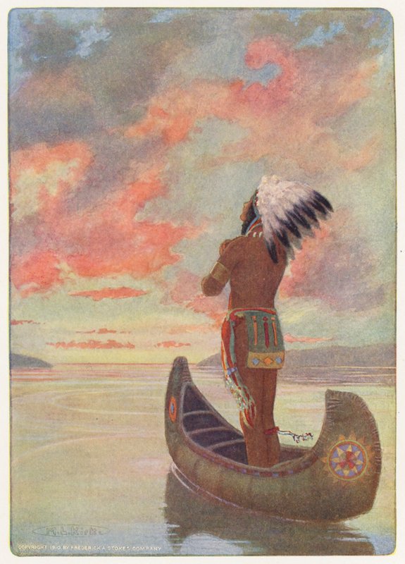 Illustration til Hiawatha af Longfellow (farvelitografi) af Maria Louise Kirk