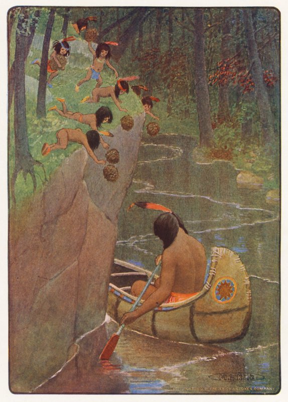 Illustration til Hiawatha af Longfellow (farvelitografi) af Maria Louise Kirk