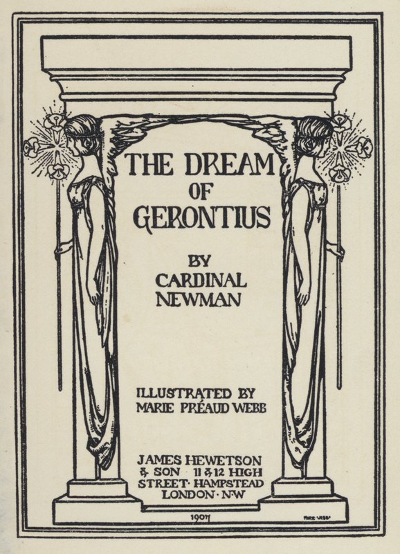 Illustration til The Dream of Gerontius af kardinal Newman (litho) af Marie Preaud Webb