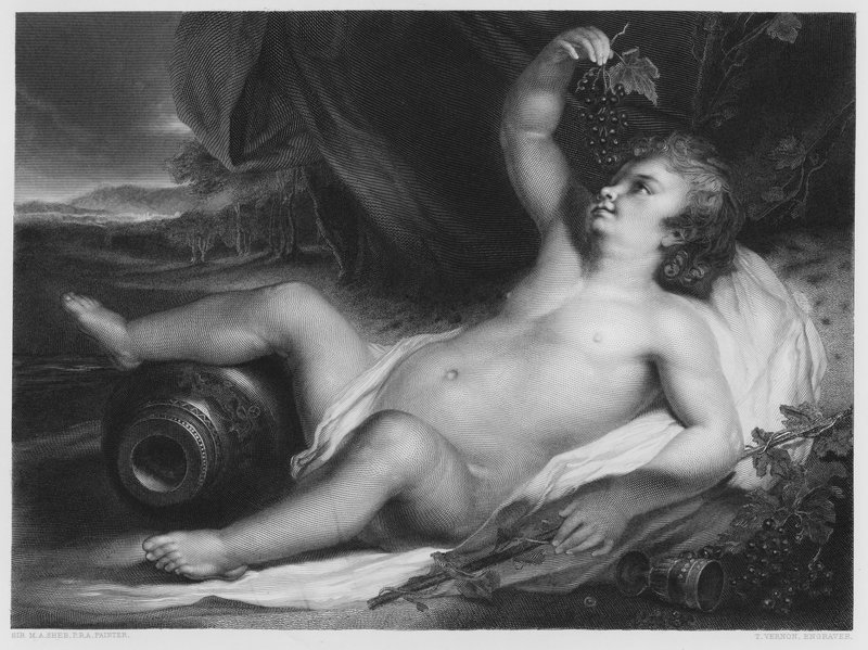 The Infant Bacchus, fra billedet i Vernon Gallery af Martin Archer Shee