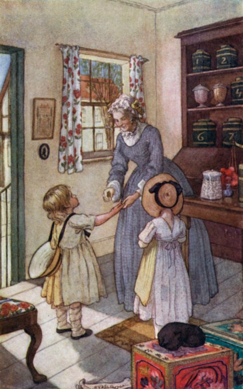 Illustration til Cranford af fru Gaskell af Mary V. Wheelhouse