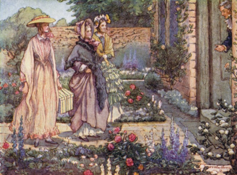 Illustration til Cranford af fru Gaskell af Mary V. Wheelhouse
