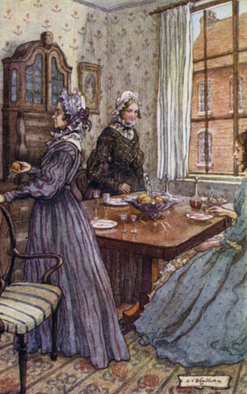 Illustration til Cranford af fru Gaskell af Mary V. Wheelhouse