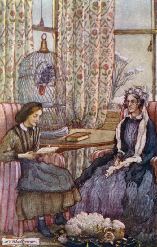 Illustration til små kvinder af Mary V. Wheelhouse