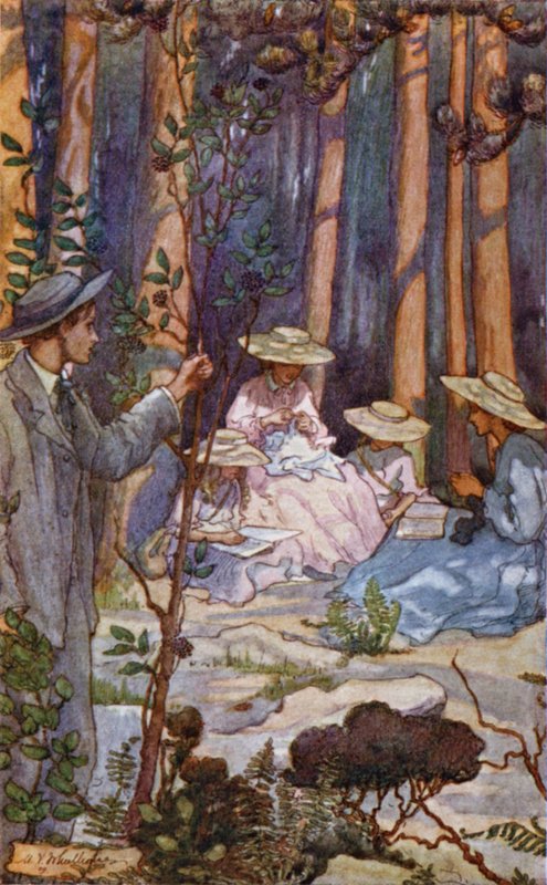 Illustration til små kvinder af Mary V. Wheelhouse