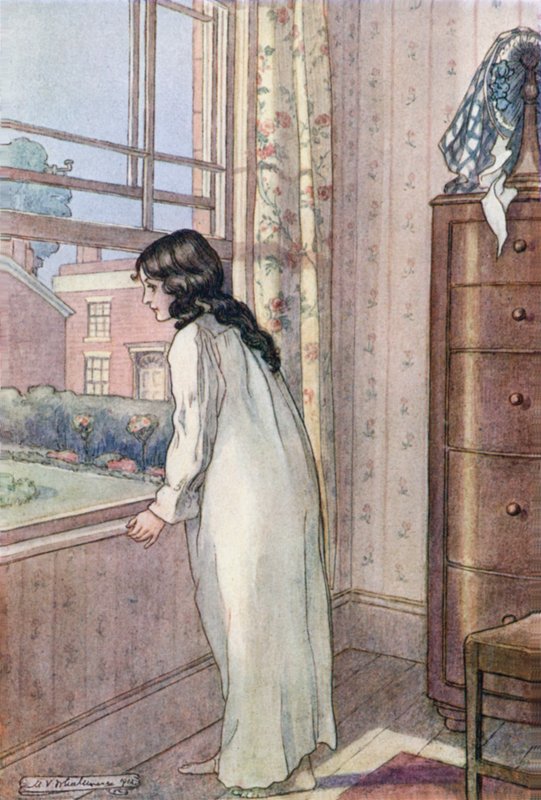 Illustration til hustruer og døtre af fru Gaskell af Mary V. Wheelhouse