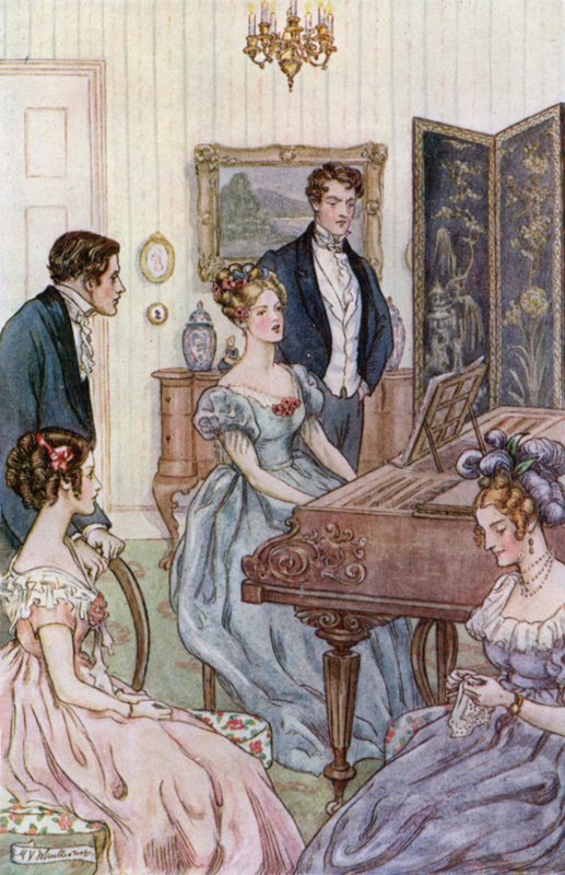 Illustration til hustruer og døtre af fru Gaskell af Mary V. Wheelhouse