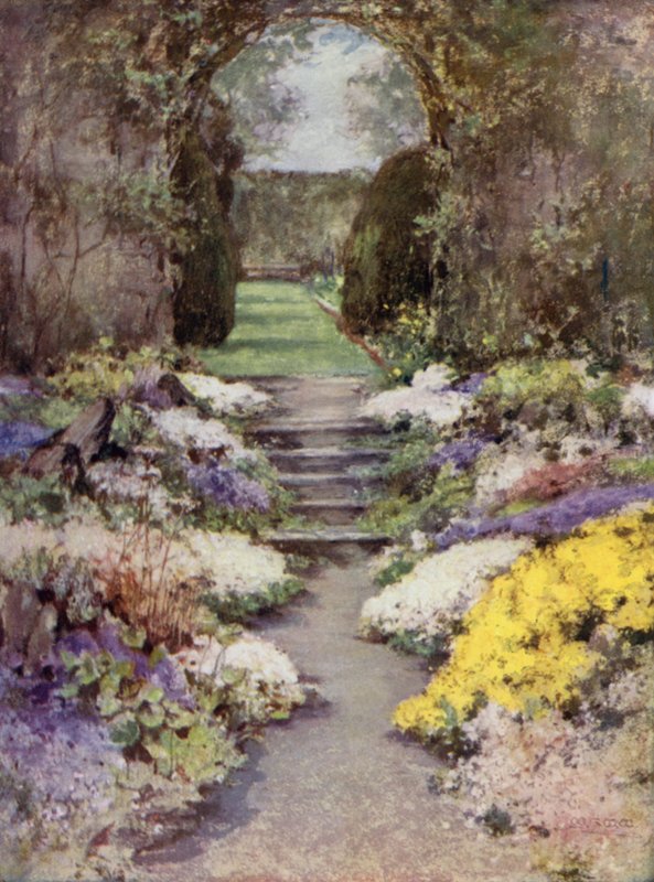 Scottish Gardens: Baberton (farve litho) af Mary Georgina Wade Wilson