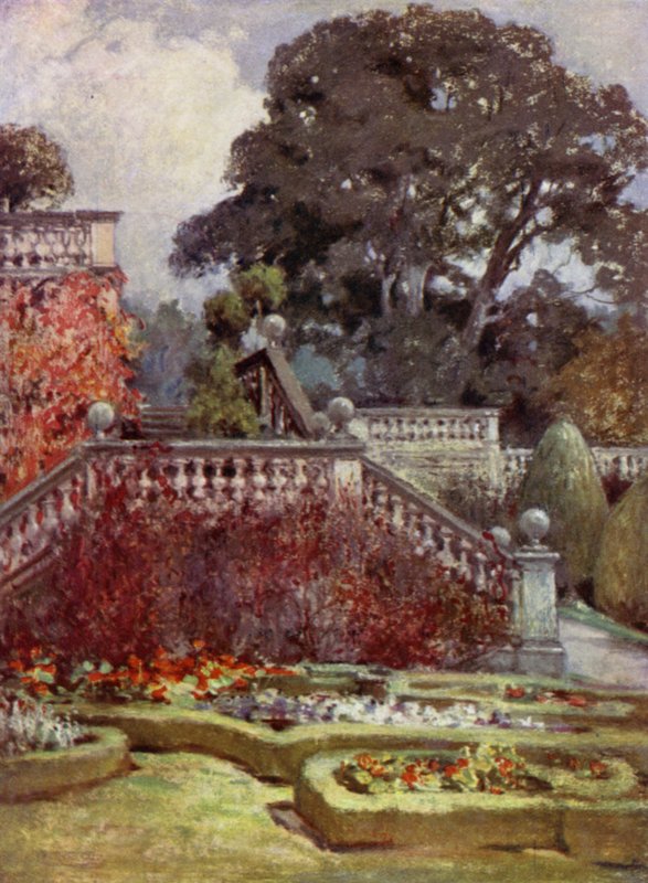 Scottish Gardens: Balcarres (farve litho) af Mary Georgina Wade Wilson